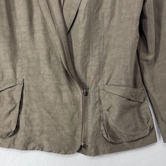 L.A.M.B. by Gwen Stefani Moto Blazer Size 10 in Taupe - Picture 14 of 15